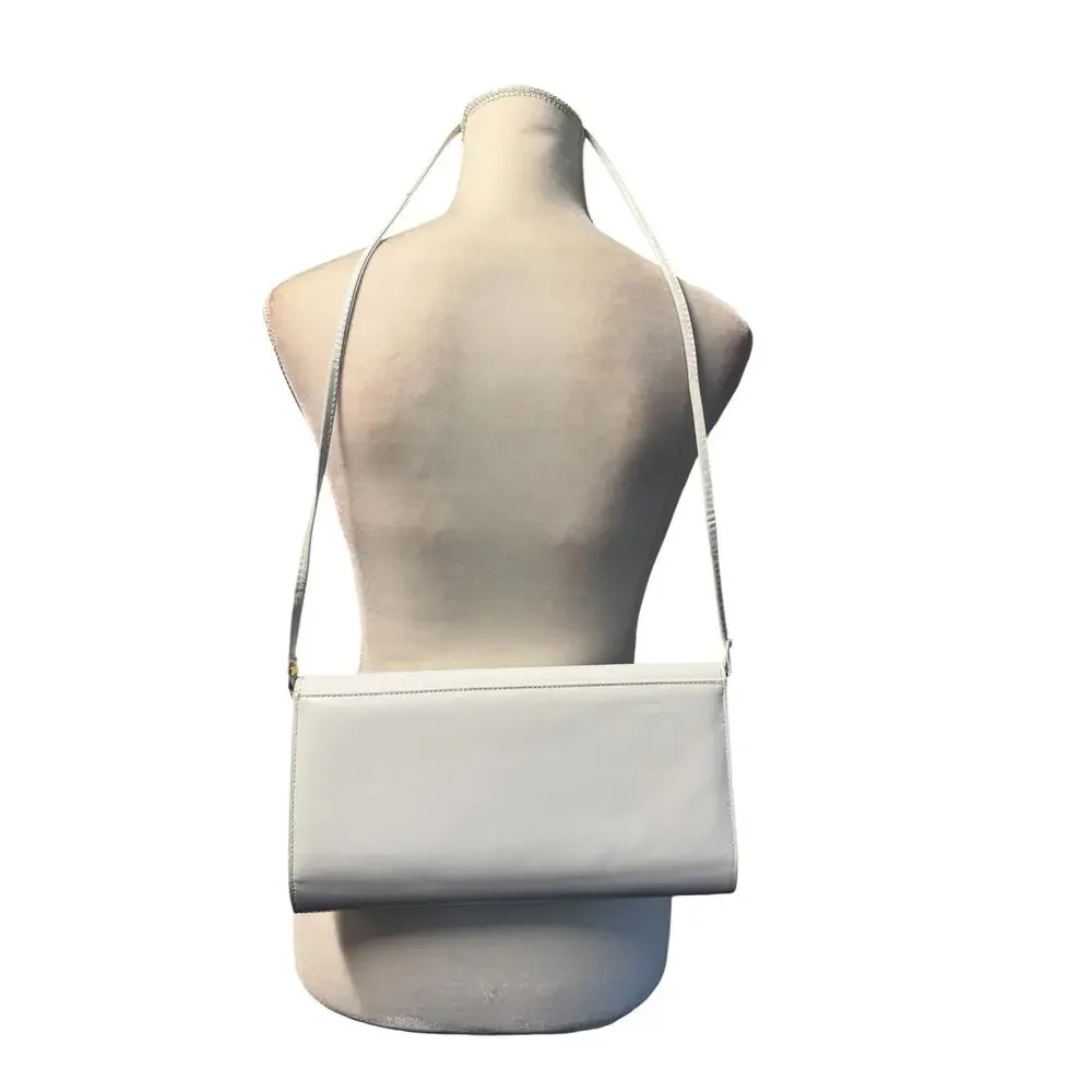 Jasmin Hong Kong Vintage White Leather And Snakeskin Purse Clutch EUC MOD Go-Go